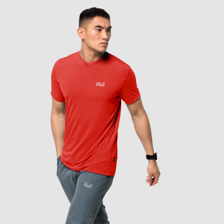 Jack Wolfskin Mens Jwp T-shirt Orange Red 721530PAT